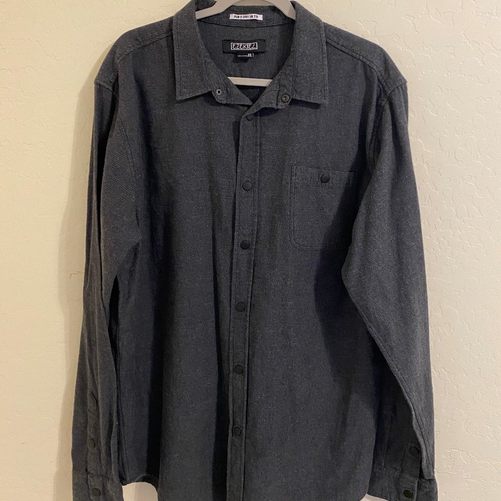 Mens Dark Gray Ezekiel Button down shirt - XXL